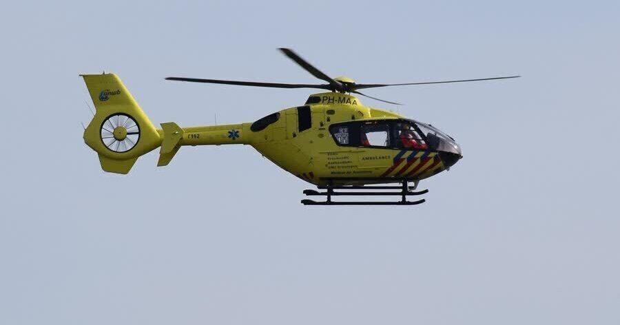 Traumahelikopter opgeroepen voor zwaargewonde wielrenner in Lottum