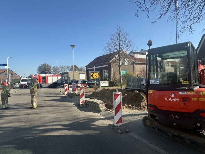 Gaslek bij graafwerkzaamheden in Sevenum, Peperstraat tijdelijk dicht