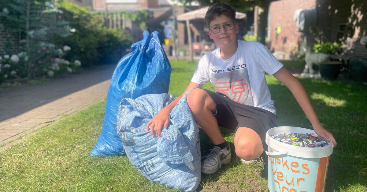 13-jarige Joep uit Sevenum zamelde ruim 1,2 miljoen bierdopjes in en blijft doorgaan